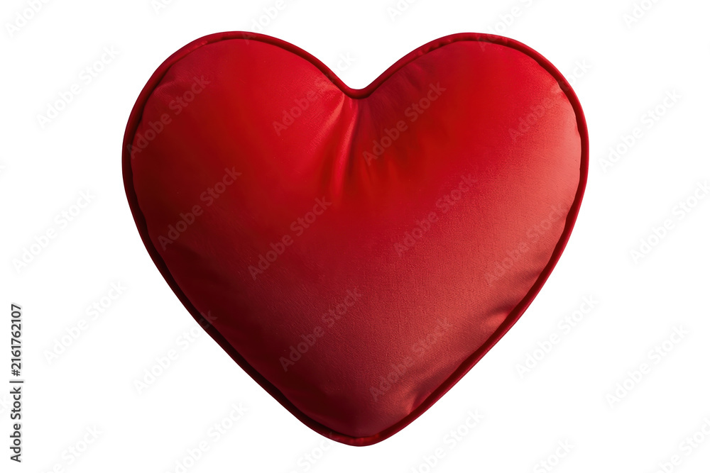 Obraz premium Red heart shaped satin cushion