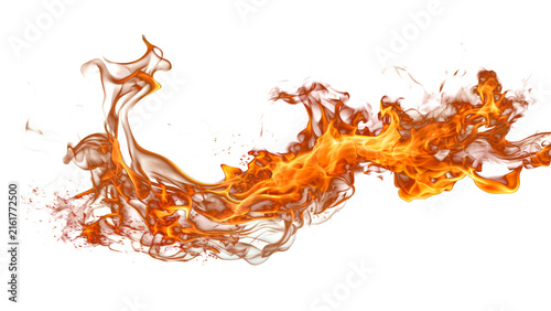 Dynamic abstract fire flame isolated on white background for creative design projects transparent background