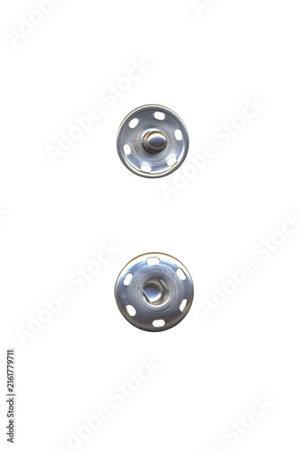 Metallic Sew On Snap Button Press Stud Fasteners Isolated on Transparent PNG Background for Garment Tailoring, Clothes Repair and Crafting