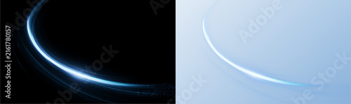 Fotografía Vibrant Blue Light Beam With Fast Radiating Lines and Futuristic Energy Glow Eff