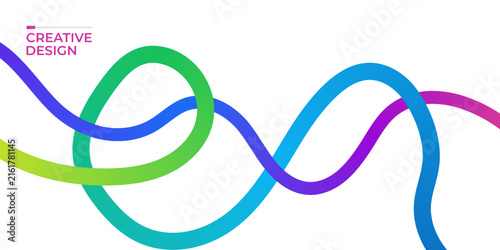 Modern creative design wave logo vector with vibrant gradient colors for branding and marketing