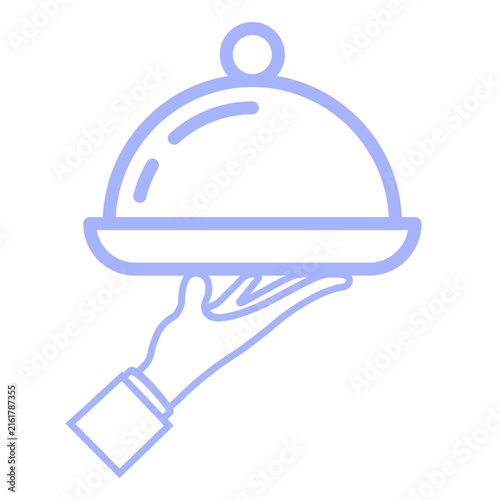 Fotografía Periwinkle Waiter Hand Serving Platter Icon Isolated on Transparent Background P