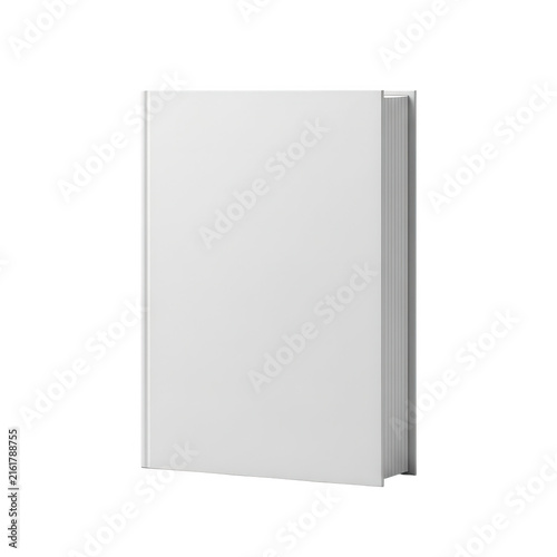 Blank white book cover standing upright