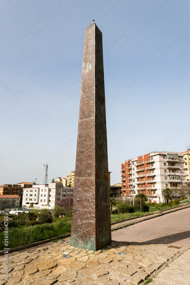 Fototapeta premium Cityscapes of The Obelisk of Enna Center of Sicily (Obelisco di Enna – Centro dalla Sicilia) in Enna Province, Sicily, Italy.