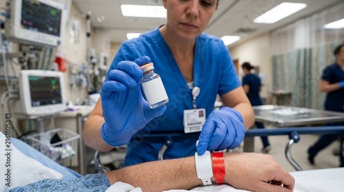 Obraz na płótnie Verifying two identifiers before administering an emergency medication during a rapid response