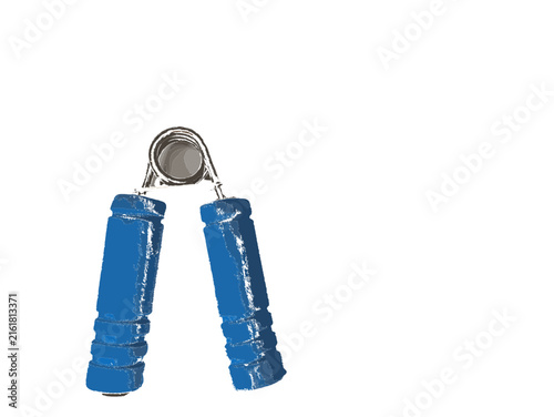 Bild auf Leinwand Vector illustration of a blue hand grip strengthener tool