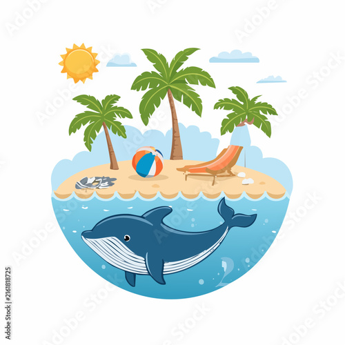 Tropical Summer Ocean Vector