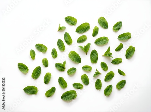 fresh mint on white background