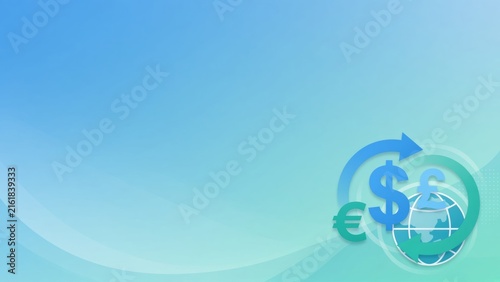 Global currency exchange and international finance with dollar, euro, pound sterling symbols circulating around world globe