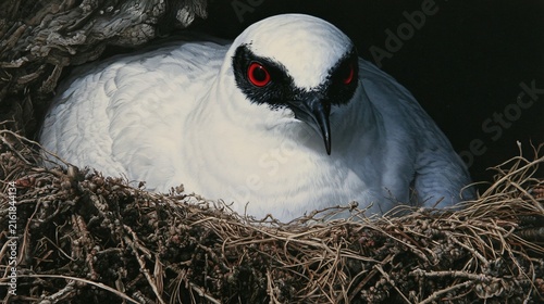 Nocturnal Red-Eyed Swallow-Tailed Gull in Action