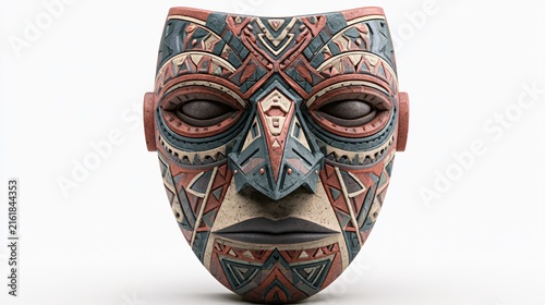 Intricate Geometric Patterns on Traditional Tribal Mask