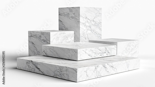 Luxurious White Marble Block Podium Steps for Professional Presentations