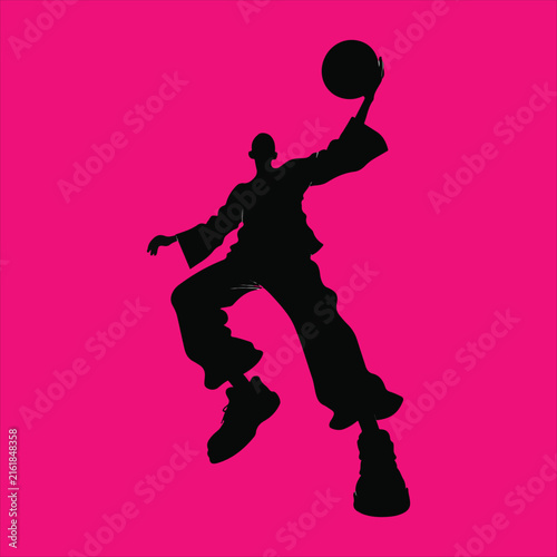 Web Dynamic Basketball Player Silhouette Illustration
