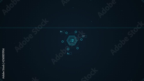 AI Neural Network Hexagon Core Data Orbit Seamless Loop