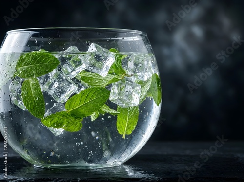 glass of water with mint