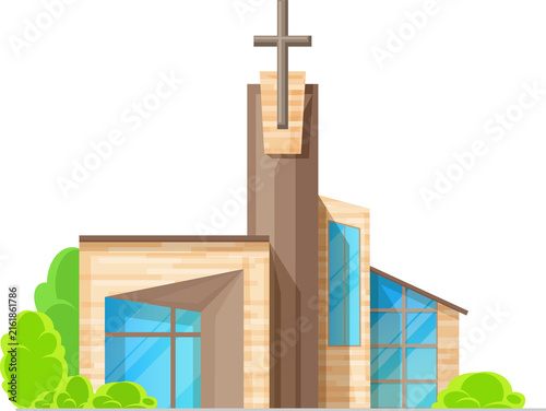 Fotografie Protestant church, monastery modern building icon