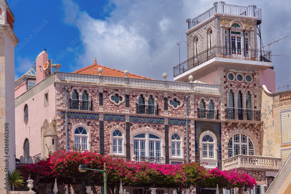 Fototapeta premium Ornate Historic Building with Decorative Facade in Lisbon, Portugal