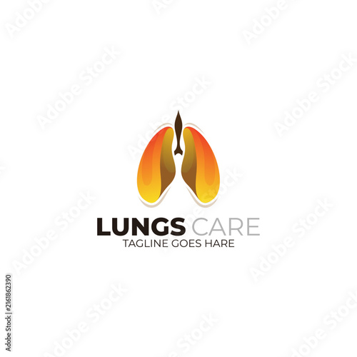 Colorful healthy lung logo, simple design template,  ready for use.
