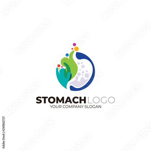 Logo of a healthy human stomach, people care design template