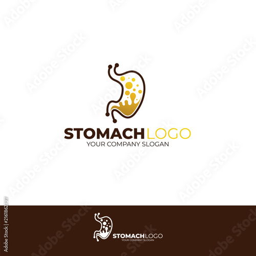 A logo featuring a stomach with a simple design that conveys a sense of health.