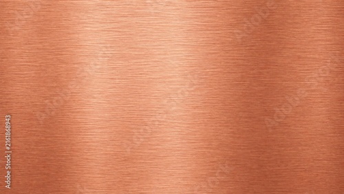 Close-up abstract texture of warm copper metal surface with subtle reflective grain and industrial finish