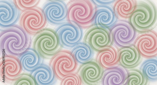 Abstract Pattern of Pastel Spiral Circles.