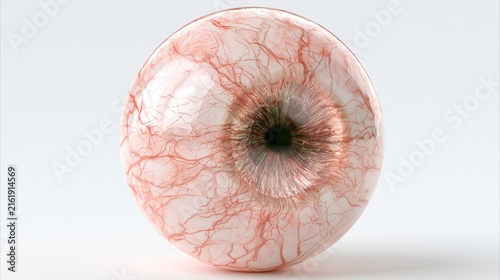 3D Human Eye Retina Isolated on White Background in Soft Colours