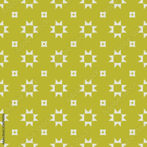 Geometric star pattern in yellow and white seamless background