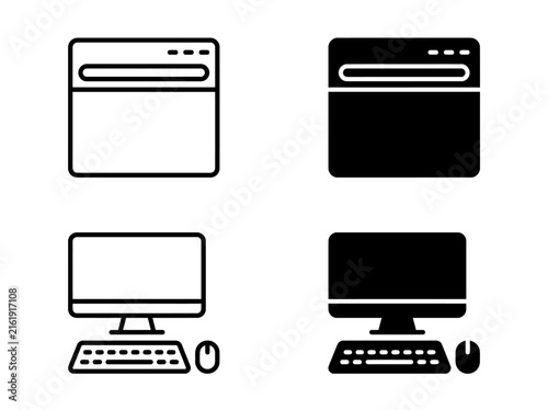 Website layout and digital computer interface design concept with computer