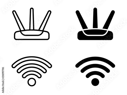 Modern wireless router network internet connection vector illustration