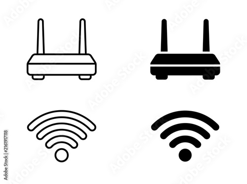 Wireless router network connection icon vector illustration symbol concept