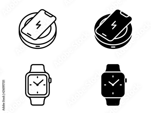 Wireless charging concept illustration with smartphone and energy waves