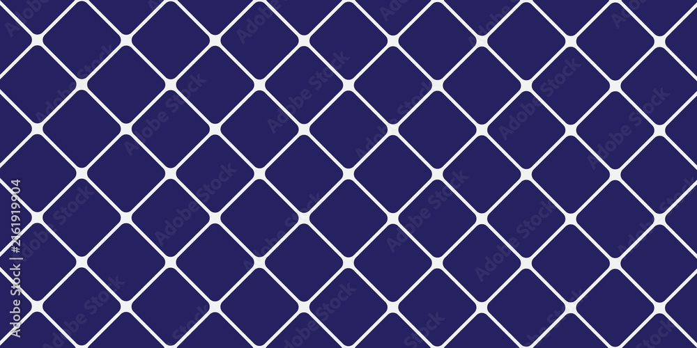 Fototapeta premium Navy Blue and White Diamond Grid Seamless Pattern Background