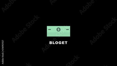 Minimal animated banknote icon representing money, income, cash flow, financial transactions and personal finance concepts