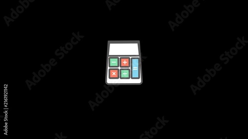 Minimal animated calculator icon representing accounting, budgeting, financial calculations, expense management and business finance.