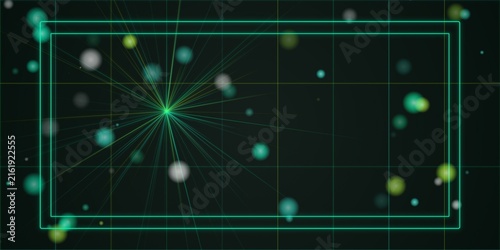 Abstract digital network nodes connected with glowing lines