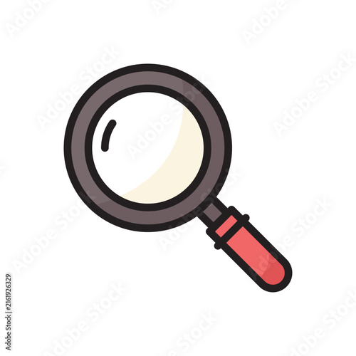 Magnifying Glass Line Color Icon