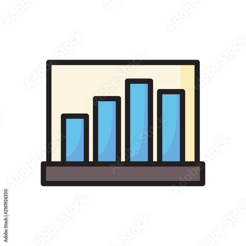 Bar Chart Line Color Icon