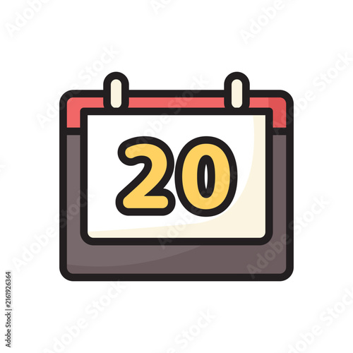Calendar Line Color Icon