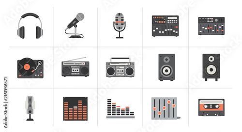 Фотография Music Equipment Icons Collection