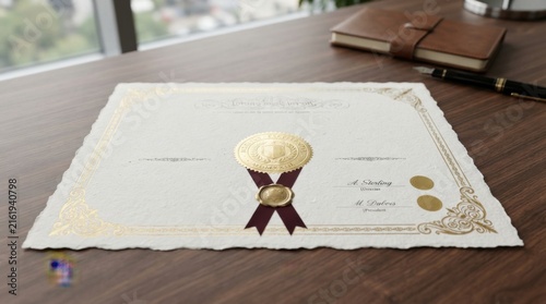 Elegant Certified Diploma with Gold Seal for Academic or Professional Achievement
