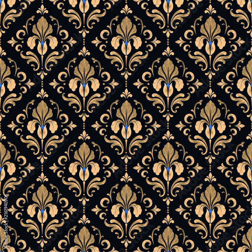pattern, seamless, iris, lily, fleur-de-lis, floral, flower, botanical, leaf, leaves, scroll, swirl, curl, damask, 