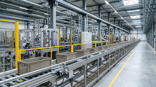 Automated Manufacturing Conveyor System in Modern Factory