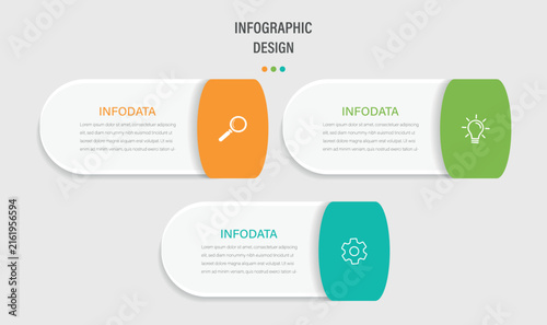 3 step vertical business infographic template. Vector illustration with icon can be used for business information, data visualization, workflow layout and presentation. 