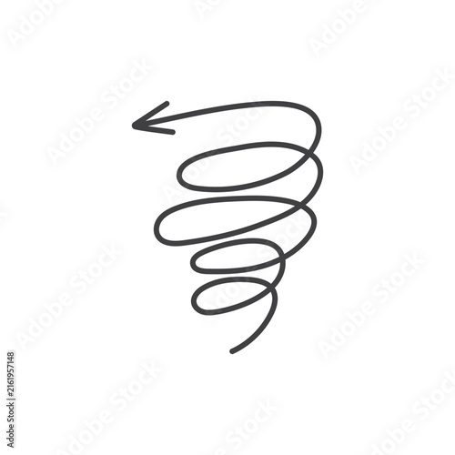 black hand drawn curved and swirl arrow design