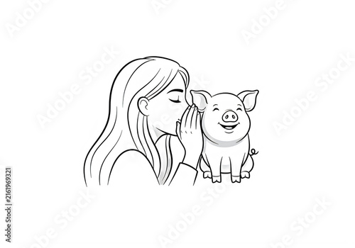 Woman kissing small puppy affectionately