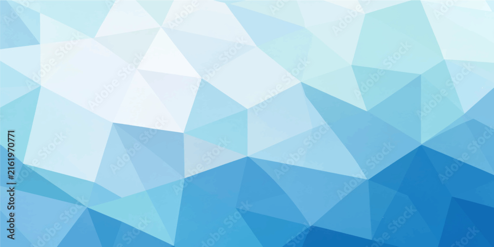 Fototapeta premium Abstract low poly blue polygon triangle mosaic background pattern design for vector illustration artwork