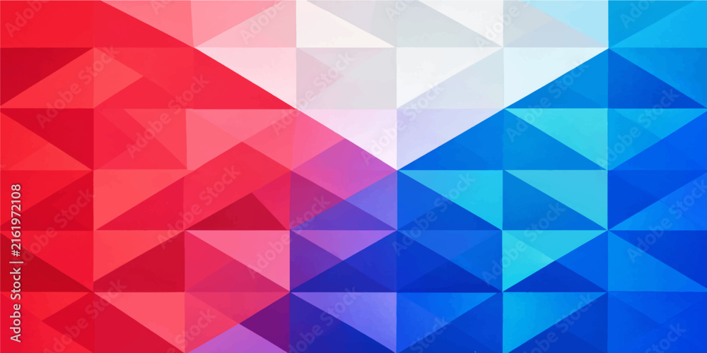 Obraz premium abstract red white blue polygon geometric low poly background modern patriotic web banner graphics