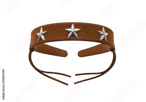Brown crown with star emblem and tassels