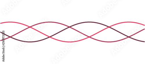 Abstract background with two intertwined glowing red sine waves